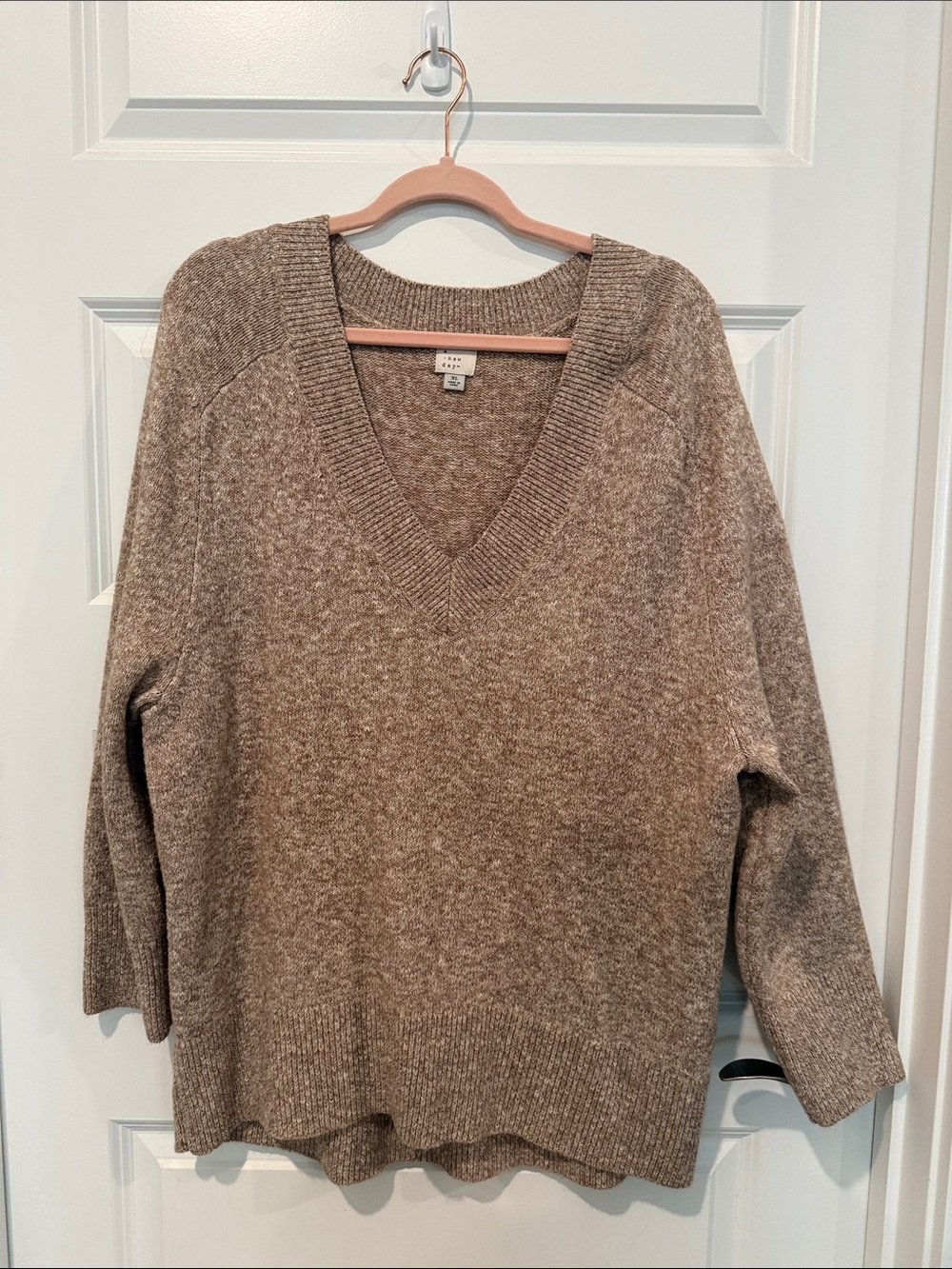 a new day Heather Taupe V-Neck Sweater
